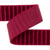 Italian Red Vertical Stripes Velvet Burnout Trim - 0.875"