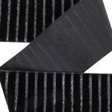 Italian Black Vertical Stripes Velvet Burnout Trim - 1.4375"