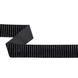 Italian Black Vertical Stripes Velvet Burnout Trim - 1.4375"