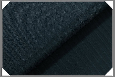 Navy Vegan Shadow Stripe Polyester Fabric - Shadow Stripe, Navy, 60" Width (1 Yard)