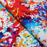 Graffiti Nylon Spandex Fabric - Rainbow Paint Splatter, Multi-Color, 58/60" Width (1 Yard)