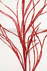 45" Red Glitter Willow Spray