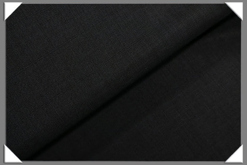 Black Vegan Window Pane Polyester Fabric - Window Pane, Black, 60" Width (1 Yard)