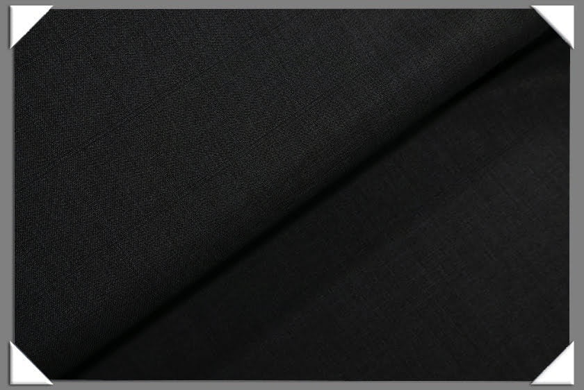 Black Vegan Window Pane Polyester Fabric - Window Pane, Black, 60" Width (1 Yard)