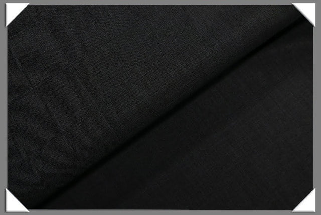 Black Vegan Window Pane Polyester Fabric - Window Pane, Black, 60" Width (1 Yard)