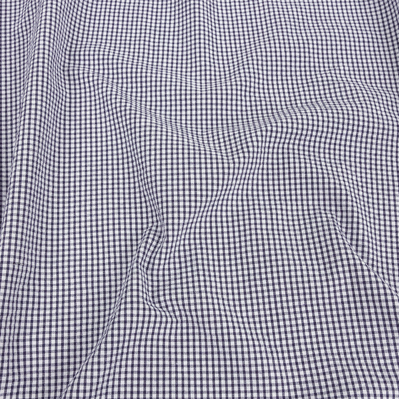 Organic Cotton Seersucker - Navy Gingham - Olinda Collection