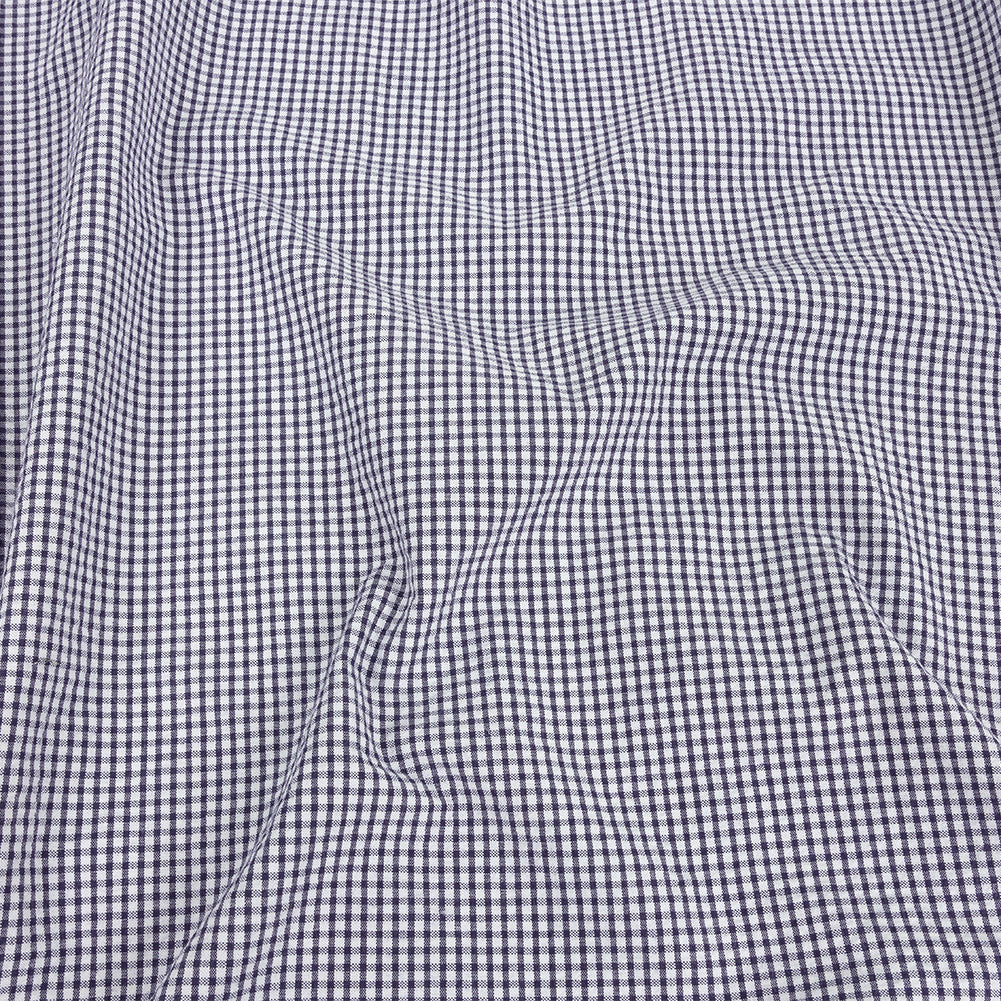 Organic Cotton Seersucker - Navy Gingham - Olinda Collection