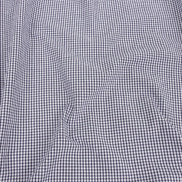 Organic Cotton Seersucker - Navy Gingham - Olinda Collection