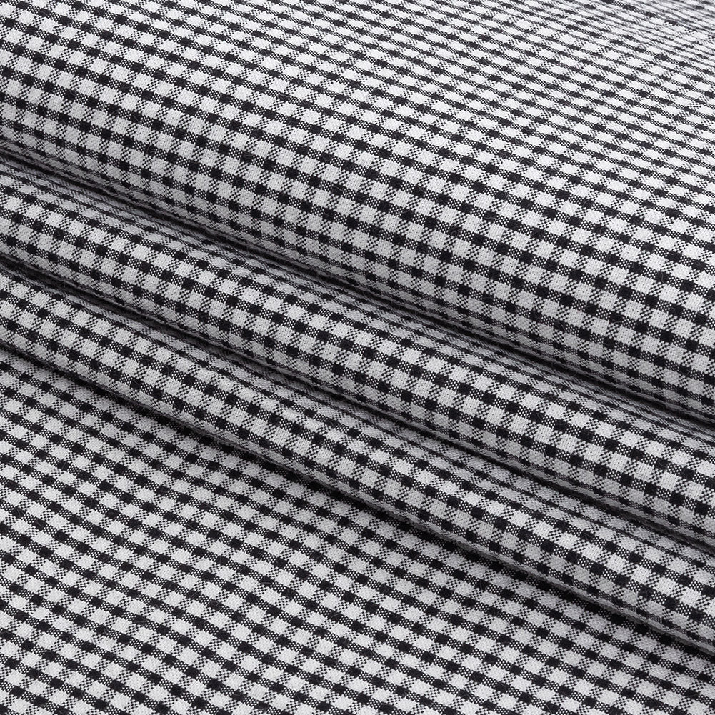 Organic Cotton Seersucker - Black Gingham - Olinda Collection