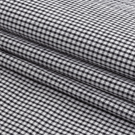 Organic Cotton Seersucker - Black Gingham - Olinda Collection