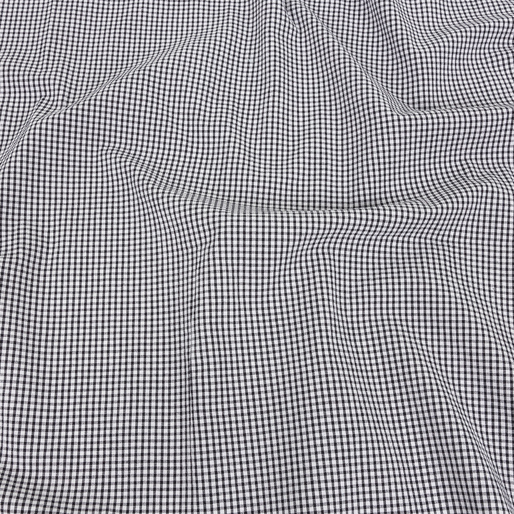 Organic Cotton Seersucker - Black Gingham - Olinda Collection