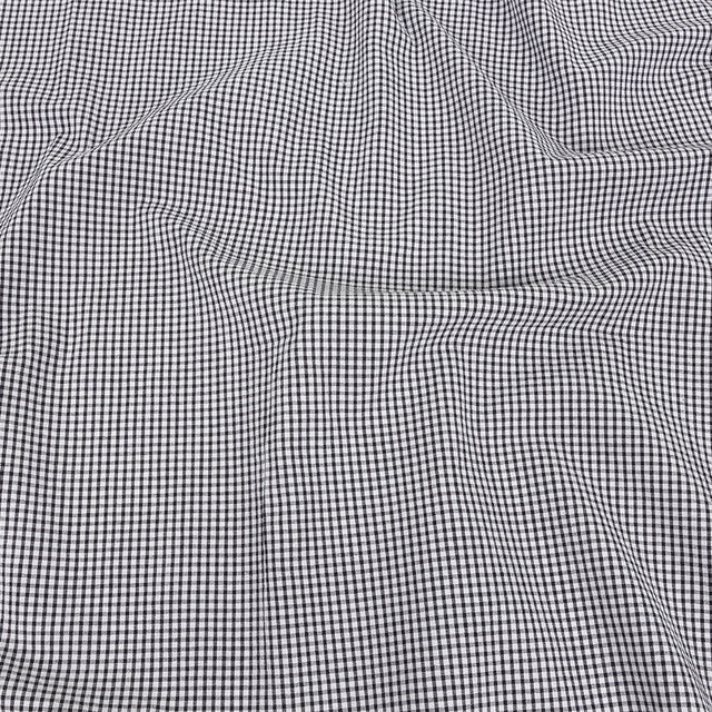 Organic Cotton Seersucker - Black Gingham - Olinda Collection