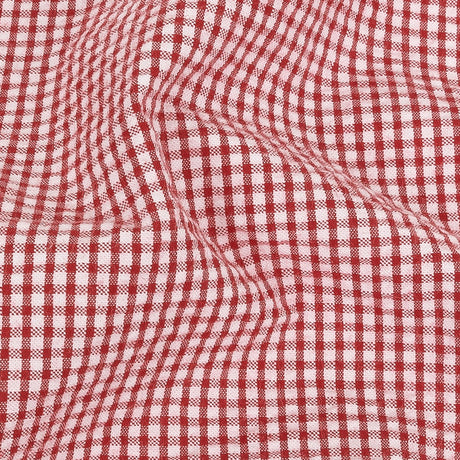 Organic Cotton Seersucker - Red Gingham - Olinda Collection