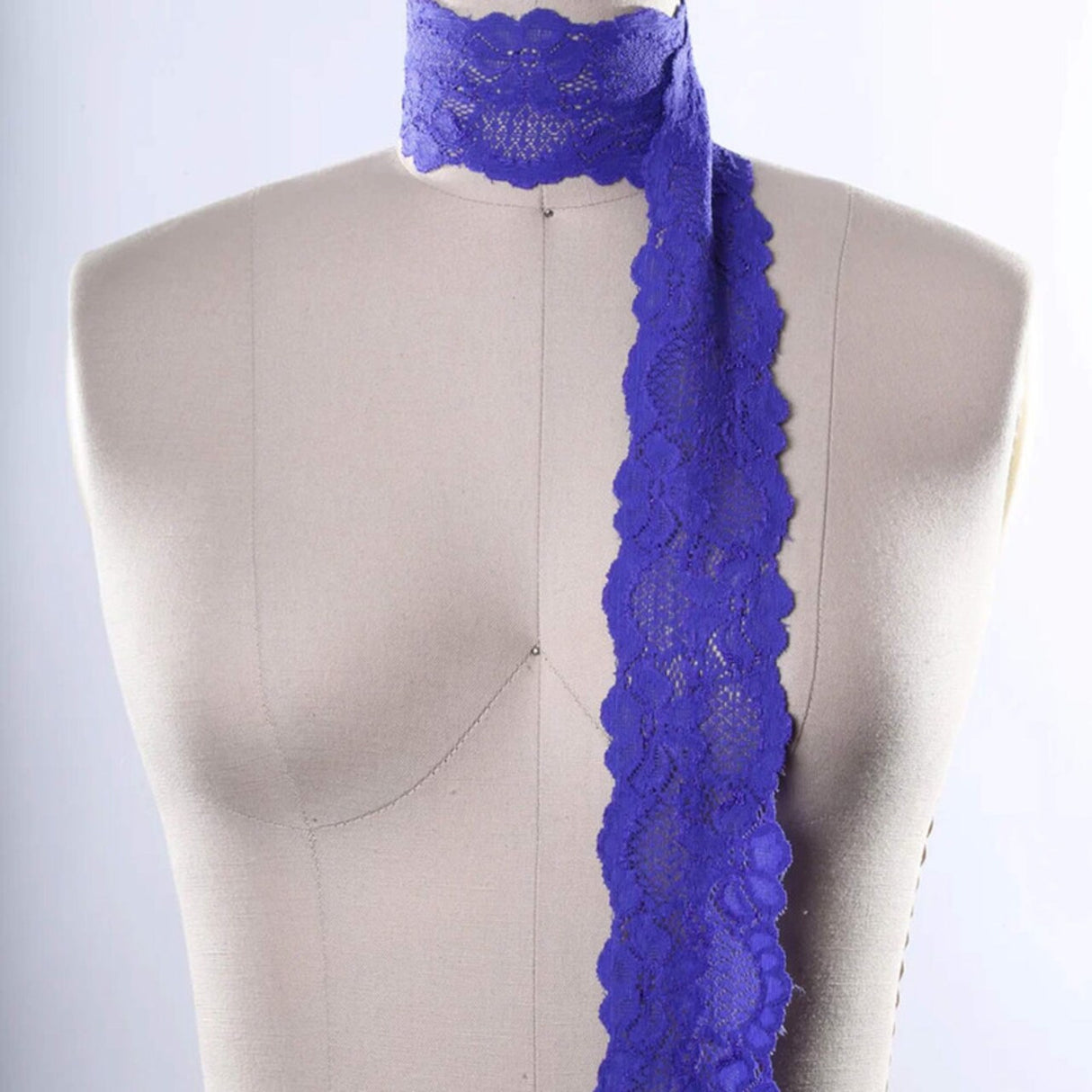 2 Yards Purple Wide Stretch Lace 2.5" Floral Elastic Trim for Lingerie, Overlays & Accents