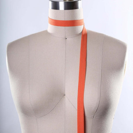 3 Yards Neon Orange Fold Over Elastic 5/8" Stretch Bias Trim for Hairbands & Masks