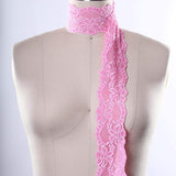 2 Yards 2.5" Japanese Medium Pink Wide Stretch Floral for Bridal Wedding Decorations, Sewing DIY Making and DIY Crafts