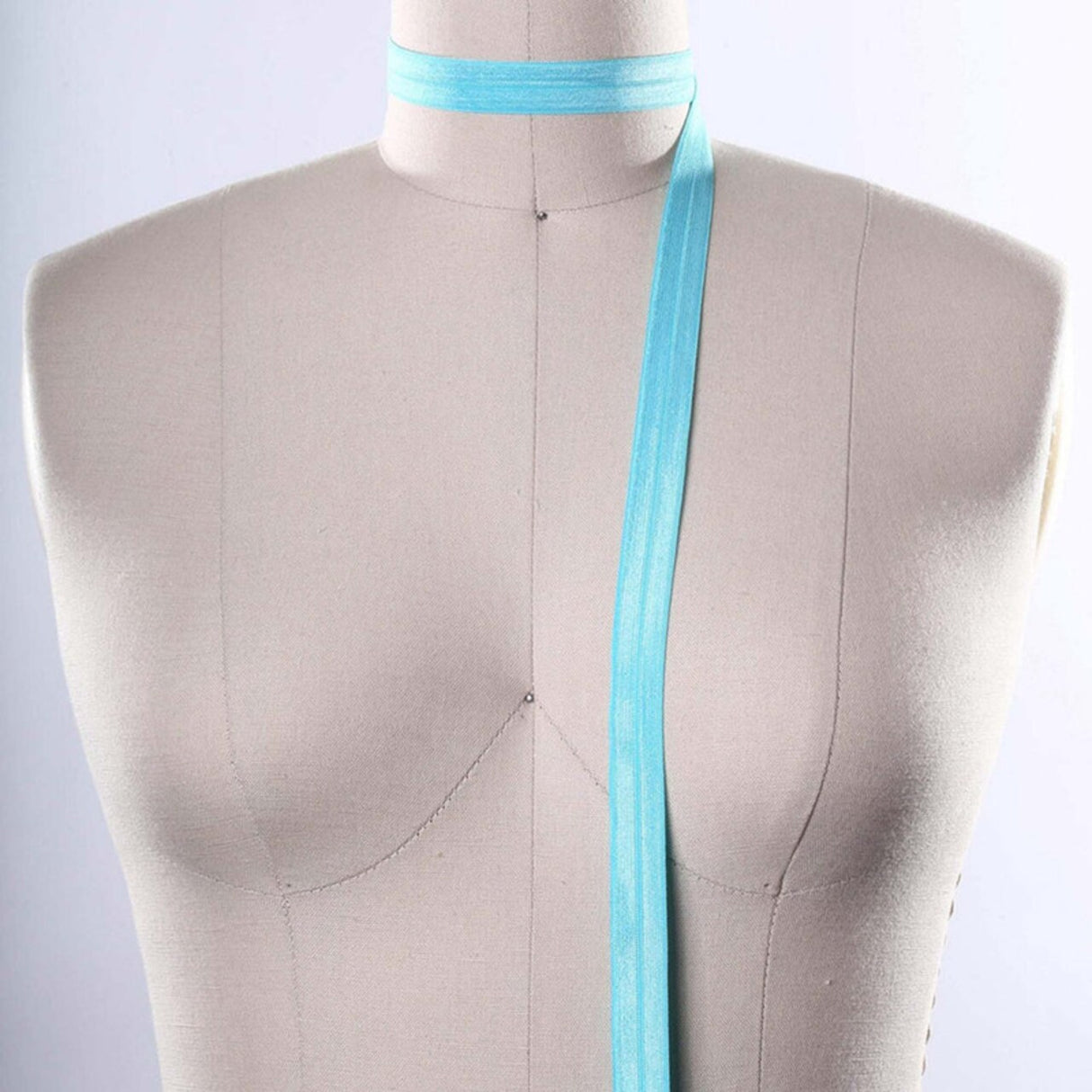 3 Yards Deep Sky Blue Fold Over Bias Elastic Trim 5/8"