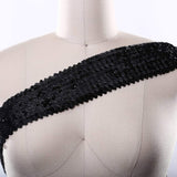 1 Yard 1.5" Black Stretch Elastic Sequin Trim