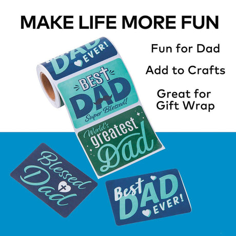 Blessed Dad Sticker Roll 100 Pieces