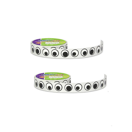 Creativity Street Wiggle Eyes Sticker Roll Black 0.5" 1000 Stickers per Roll 2 Rolls