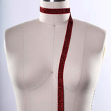 2 Yards Red Glitter Elastic Trim 5/8" Scarlet Stretch for Headbands & Masks