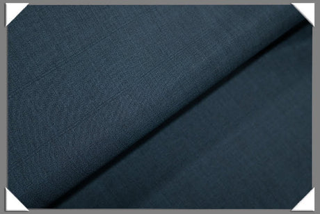 Navy Vegan Window Pane Polyester Fabric - Window Pane, Navy, 60" Width (1 Yard)