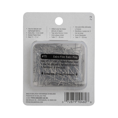 Dritz Extra-Fine Satin Pins Size 17 - 1-1/16" - 400 ct