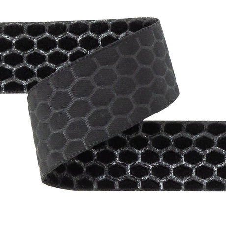 Italian Black Honeycomb Velvet Burnout Trim - 0.875"