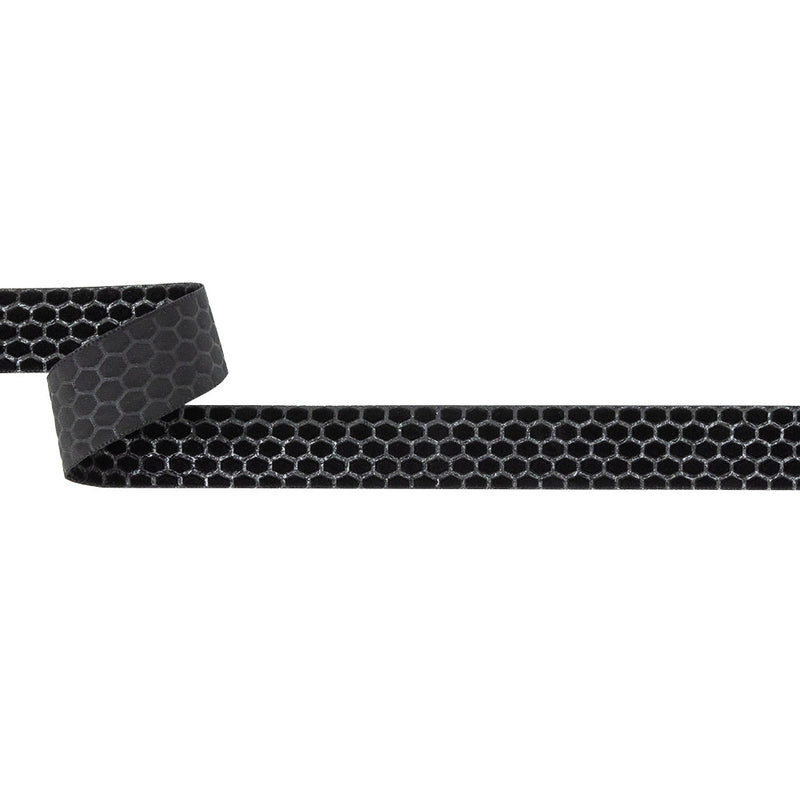 Italian Black Honeycomb Velvet Burnout Trim - 0.875"