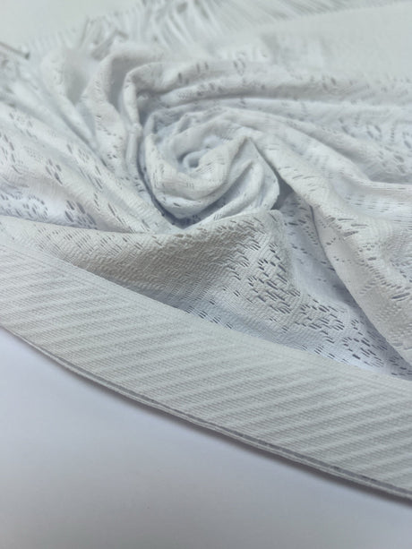 Polyamide Elastane Knitted White Floral Panel Print