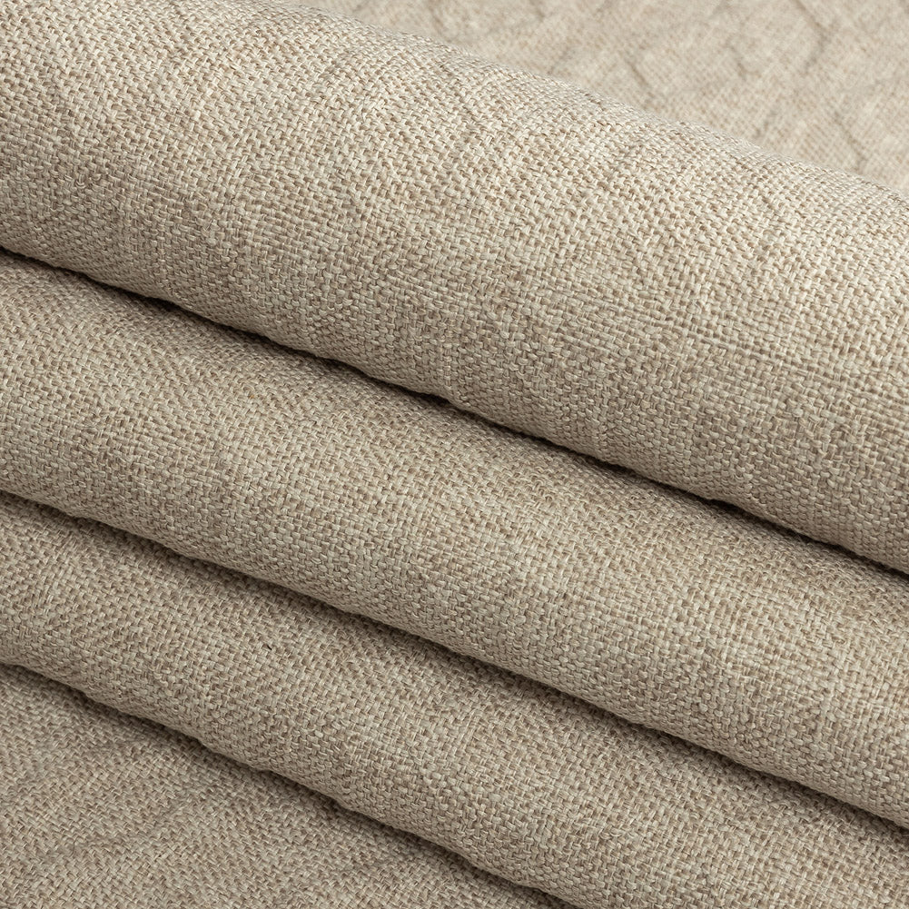 Crypton Tolkie Oatmeal Geometric Embossed Upholstery Fabric