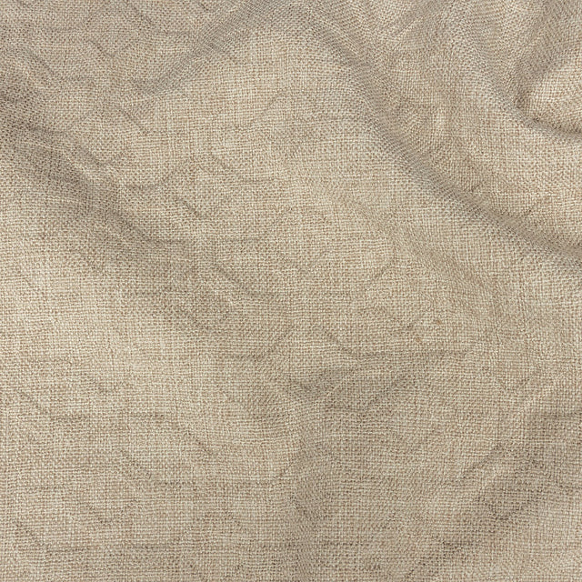 Crypton Tolkie Oatmeal Geometric Embossed Upholstery Fabric