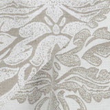 Beige and White Damask Double Wide Drapery Jacquard