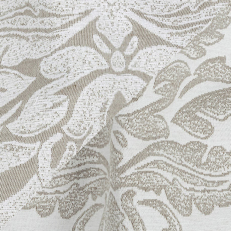 Beige and White Damask Double Wide Drapery Jacquard