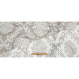 Beige and White Damask Double Wide Drapery Jacquard