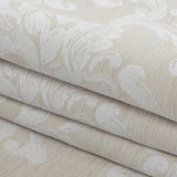 Ivory and White Damask Double Wide Drapery Jacquard