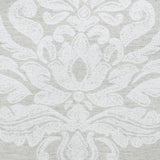 Gray and White Damask Double Wide Drapery Jacquard