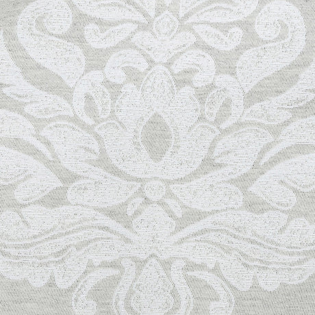 Gray and White Damask Double Wide Drapery Jacquard