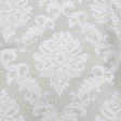 Gray and White Damask Double Wide Drapery Jacquard