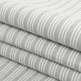 Gray Double Wide Drapery Twill with Raised White Stripes