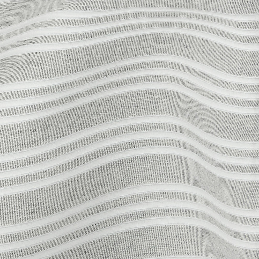 Gray Double Wide Drapery Twill with Raised White Stripes