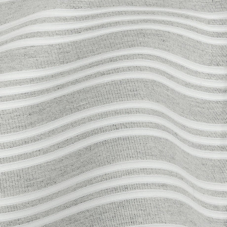 Gray Double Wide Drapery Twill with Raised White Stripes