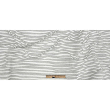 Gray Double Wide Drapery Twill with Raised White Stripes
