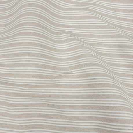 Ivory Double Wide Drapery Twill with Raised White Stripes