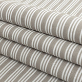 Khaki Double Wide Drapery Twill with Raised White Stripes