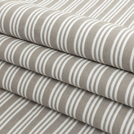 Khaki Double Wide Drapery Twill with Raised White Stripes