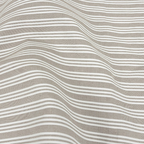 Khaki Double Wide Drapery Twill with Raised White Stripes