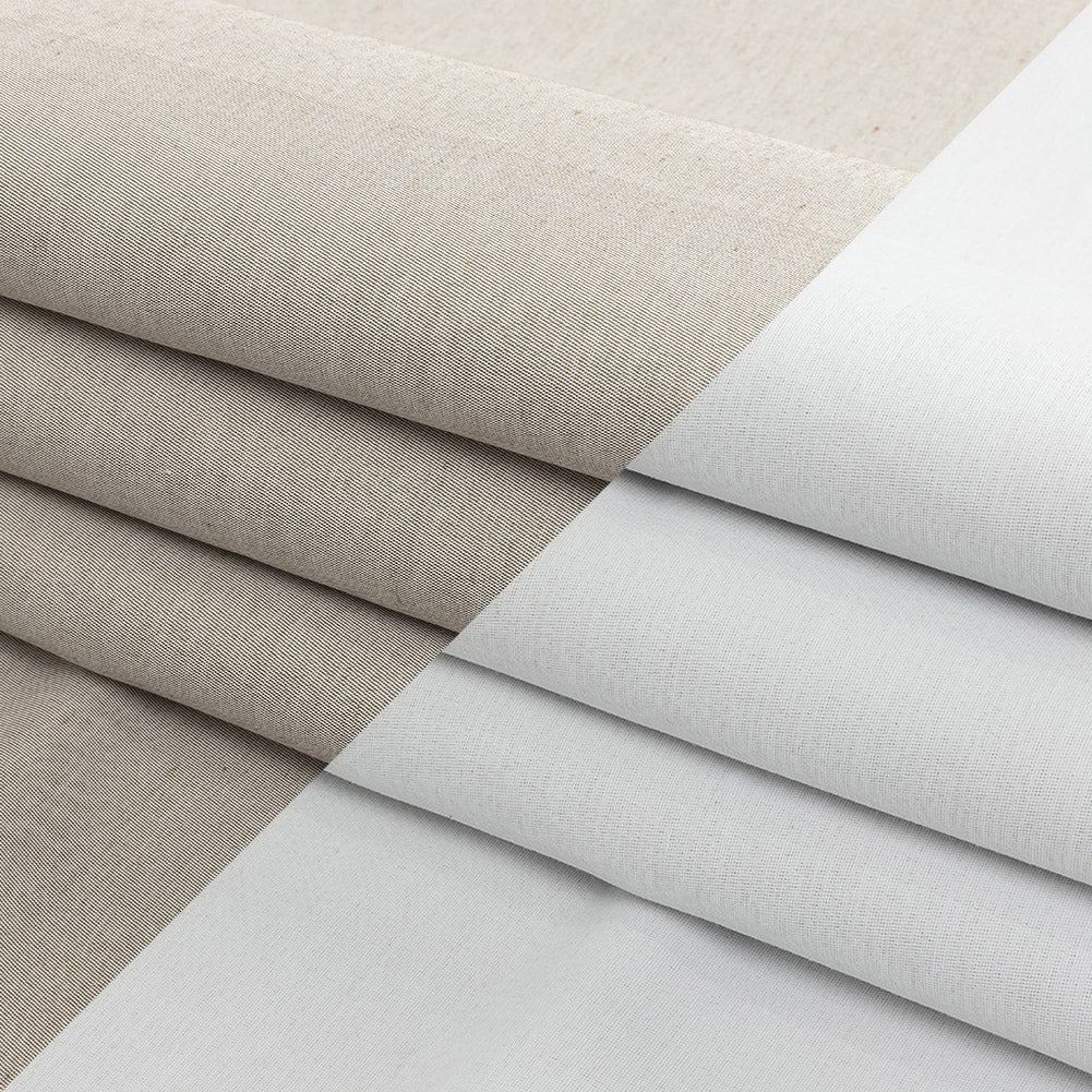 Khaki and White Reversible Double Wide Twill