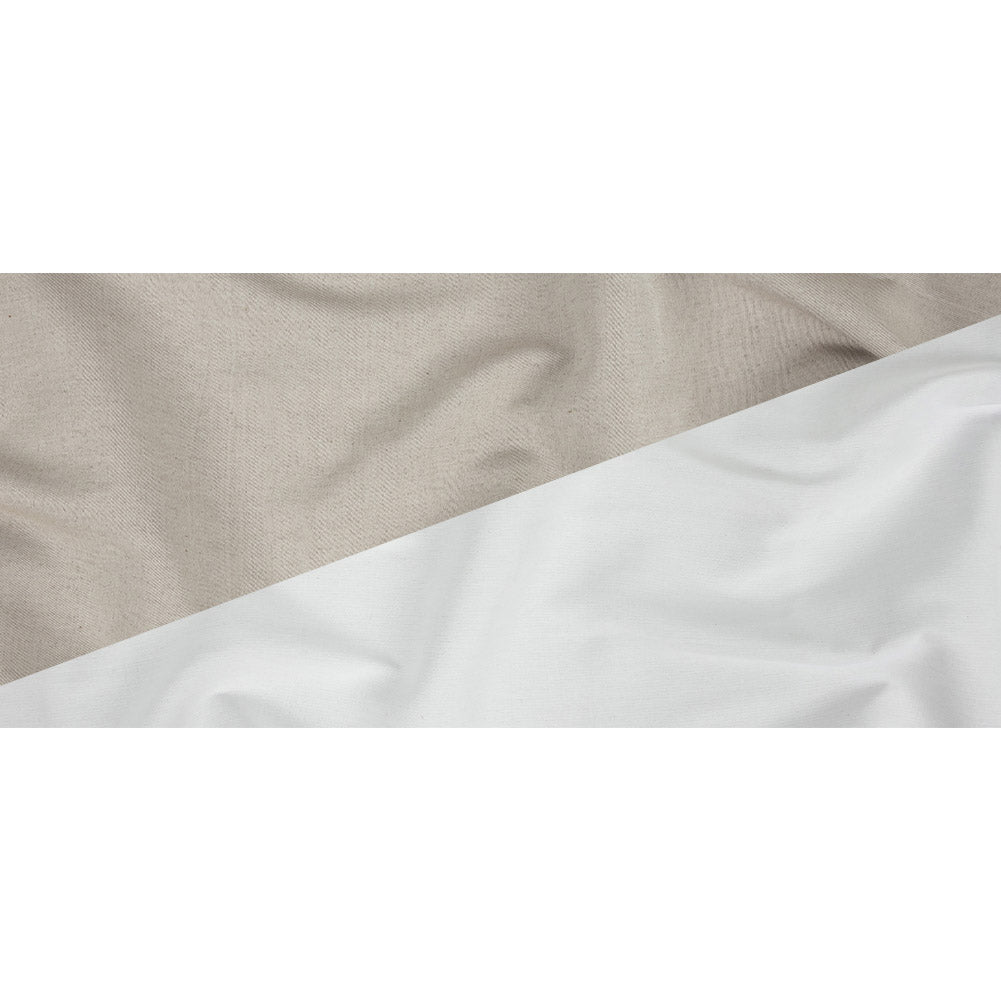 Khaki and White Reversible Double Wide Twill