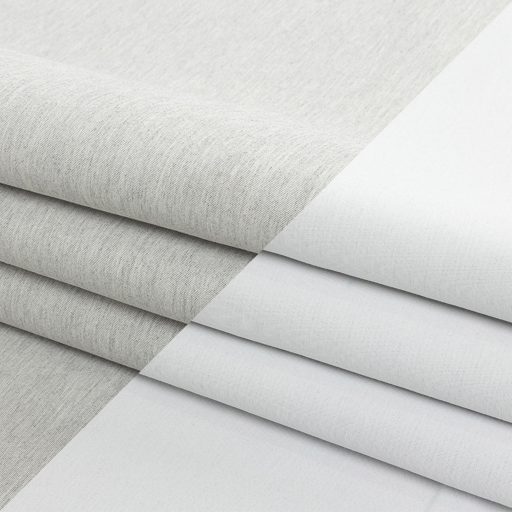 Heathered Gray and White Reversible Double Wide Twill